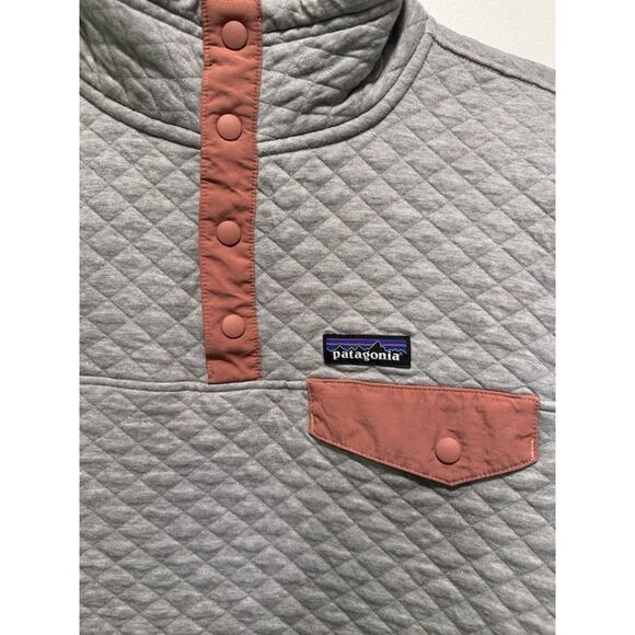 Patagonia Organic Cotton Quilt Snap-T Pullover Jacket Gray Women’s Size L NWOT - Picture 3 of 5